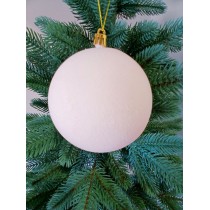 Новорічна куля "Оксамит" Ø100мм біла, ціна за набір 3шт